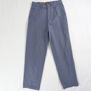 VTG Lee Blue Checkered High Rise Straight Leg Bareback Trousers